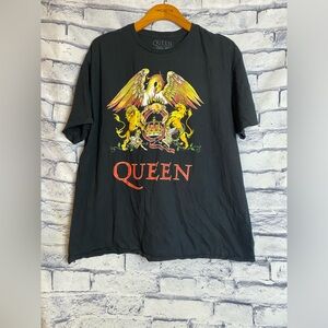 Queen Lion Crown Black T-Shirt Band Tee Classic Rock Size Men's XL 100% Cotton